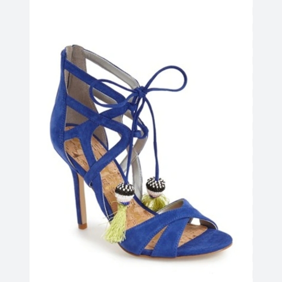 Sam Edelman Shoes - Sam Edelman | Azela Blue Tassel Stiletto Sandal 12